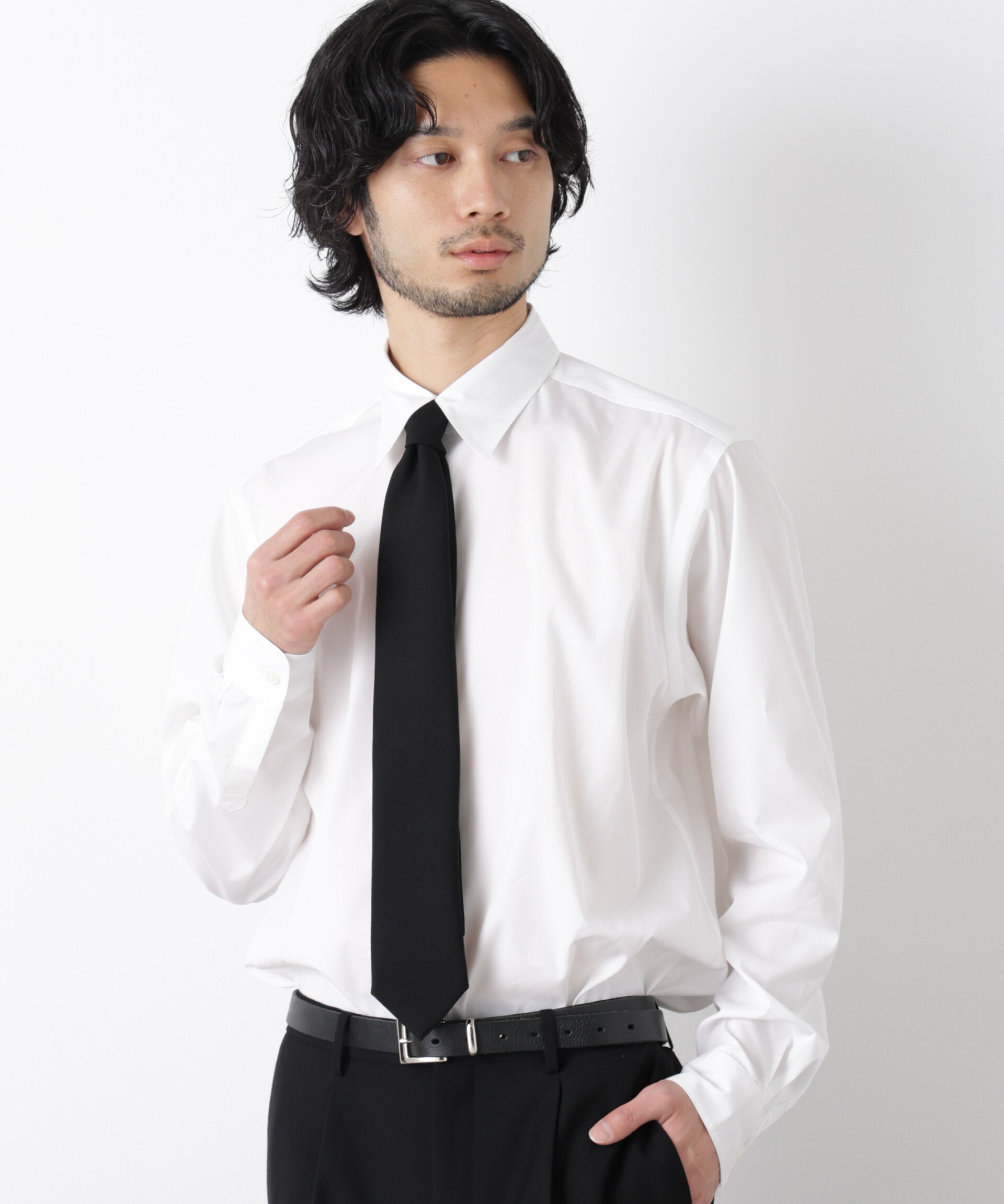 nano･universe「GIZAcotton mixフォーマルドレスシャツ」|シャツ・ブラウス|ホワイト