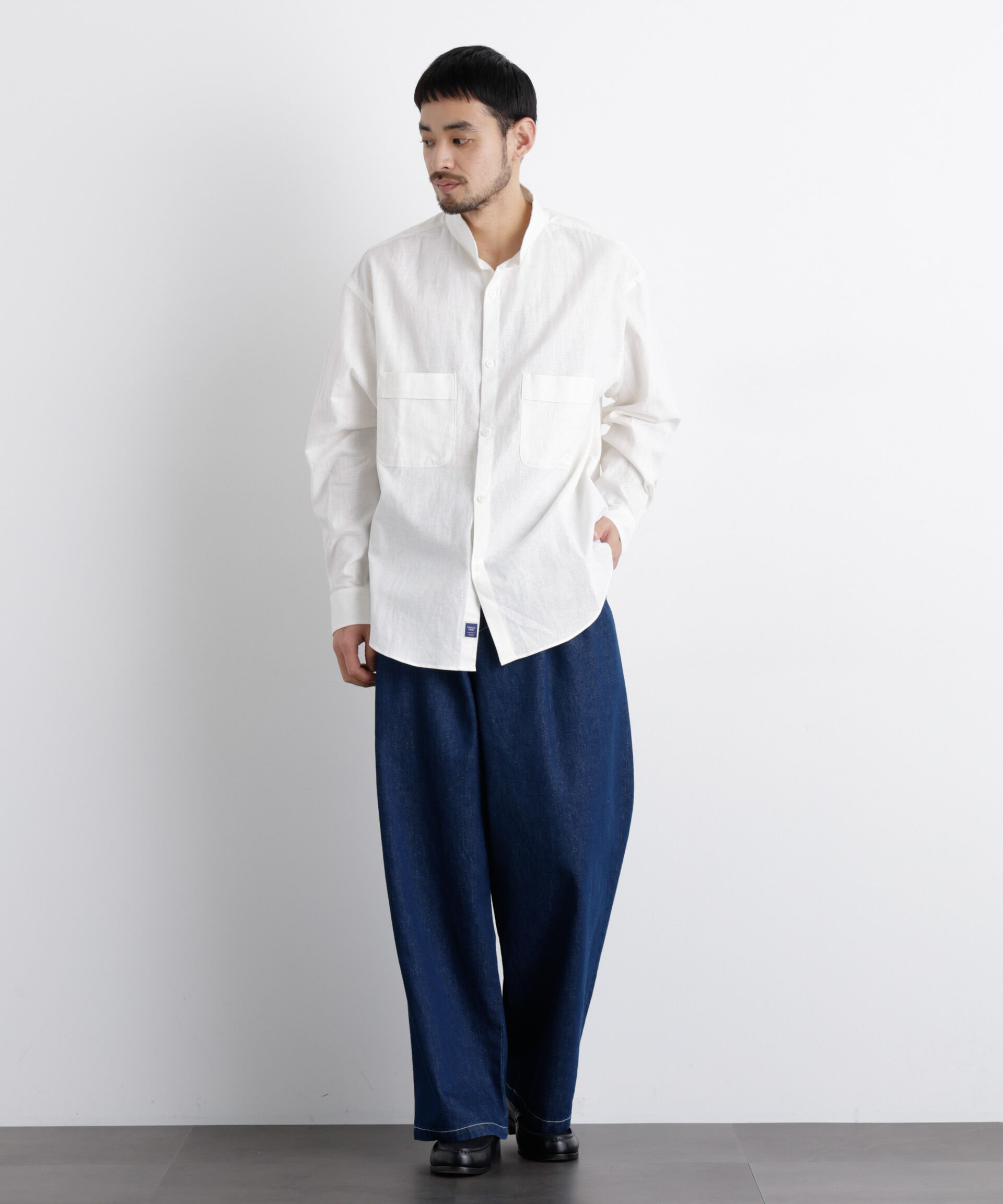 nano･universe「「FRENCH LINEN」リネンコットンスタンドシャツ」|シャツ・ブラウス|