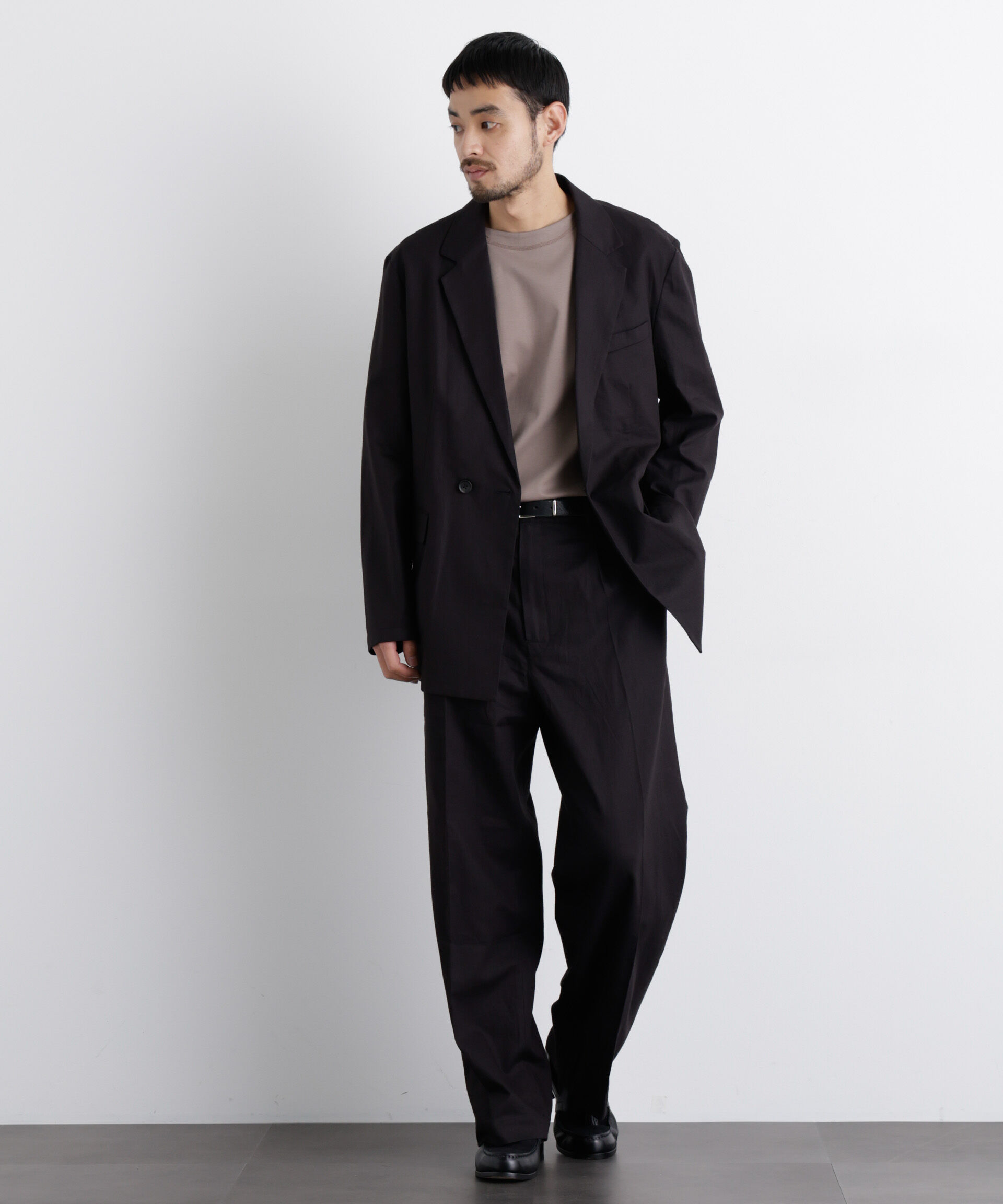 nano･universe「｢FRENCH LINEN｣ リネンコットンストレートパンツ（セットアップ可）」|チノ|