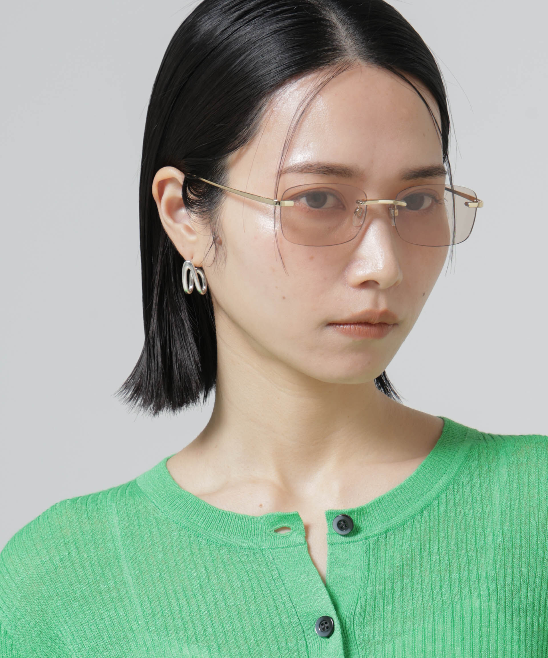 nano･universe「noeyedia/リムレススクエアグラス」|メガネ|ゴールド