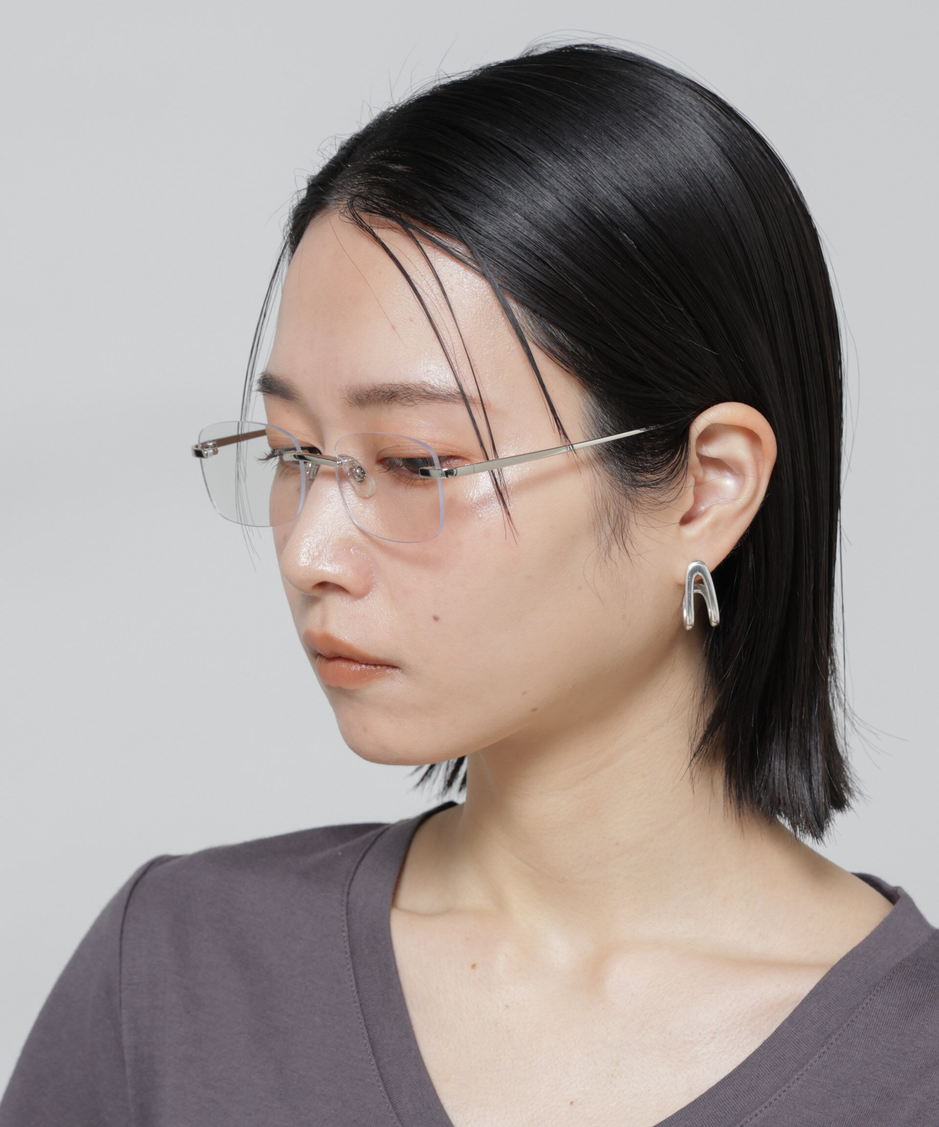 nano･universe「noeyedia/リムレススクエアグラス」|メガネ|パターン1