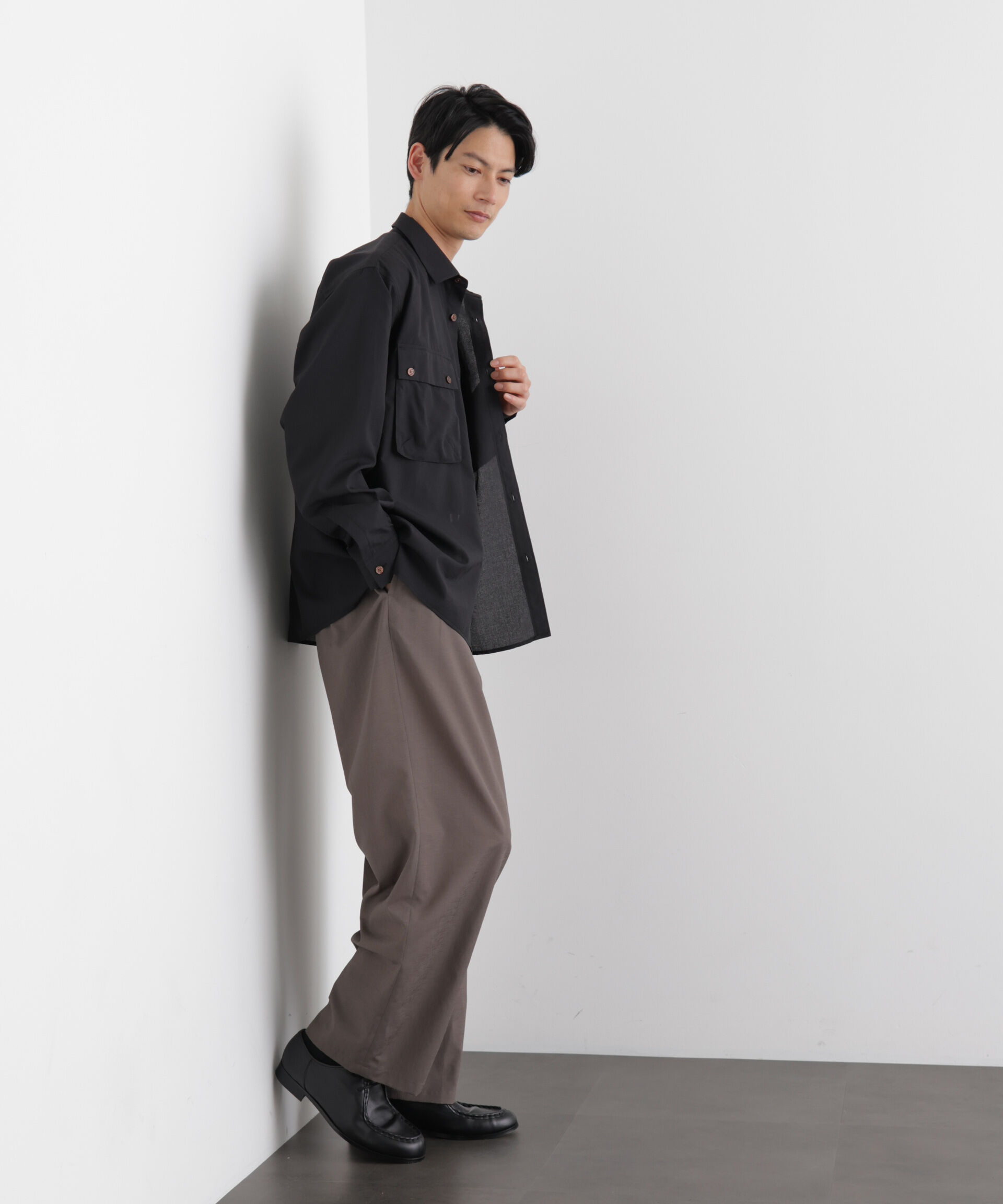 nano･universe「ﾃｸﾆｶﾙﾘﾈﾝﾗｲｸWﾎﾟｹｯﾄｼｬﾂｼﾞｬｹｯﾄ/吸水速乾･接触  」|シャツ・ブラウス|