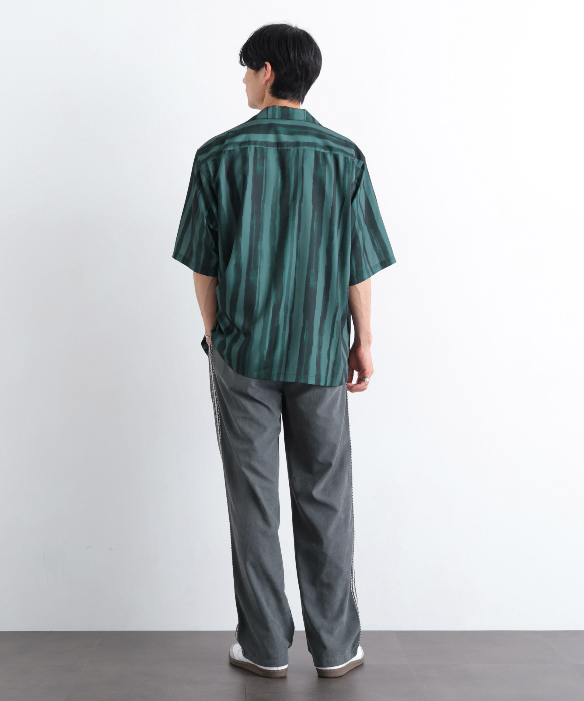 nano･universe「デザインストライプシャツ 半袖」|シャツ・ブラウス|