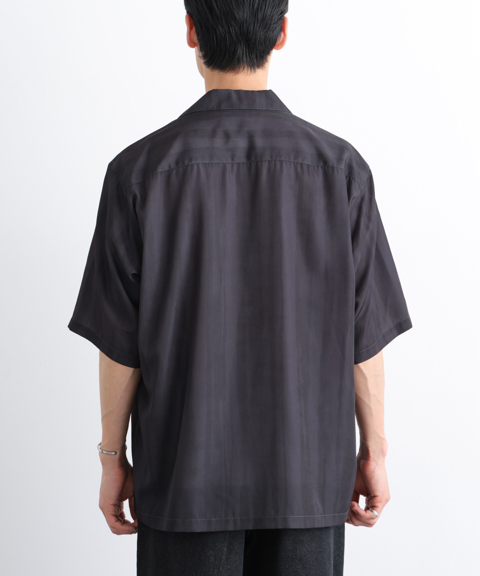 nano･universe「デザインストライプシャツ 半袖」|シャツ・ブラウス|