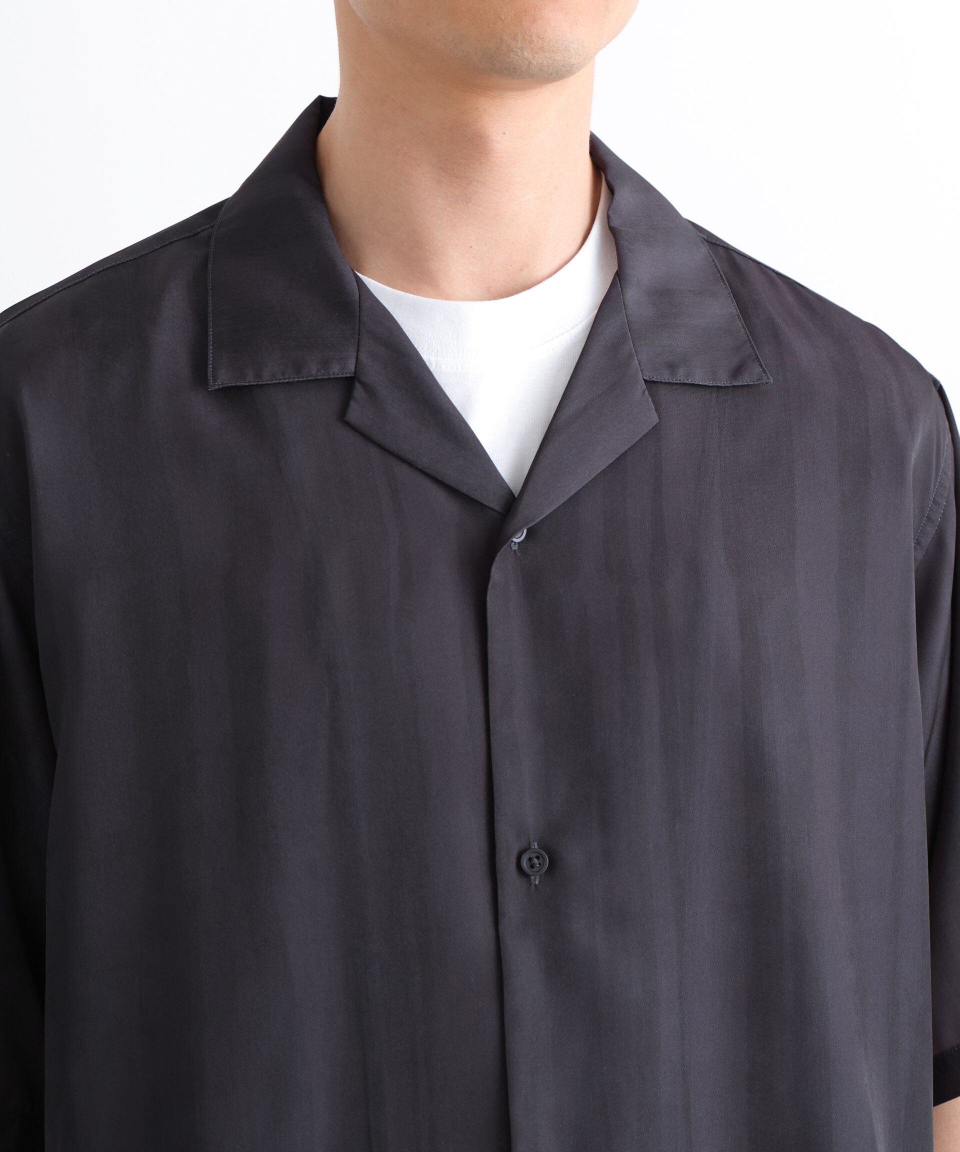 nano･universe「デザインストライプシャツ 半袖」|シャツ・ブラウス|