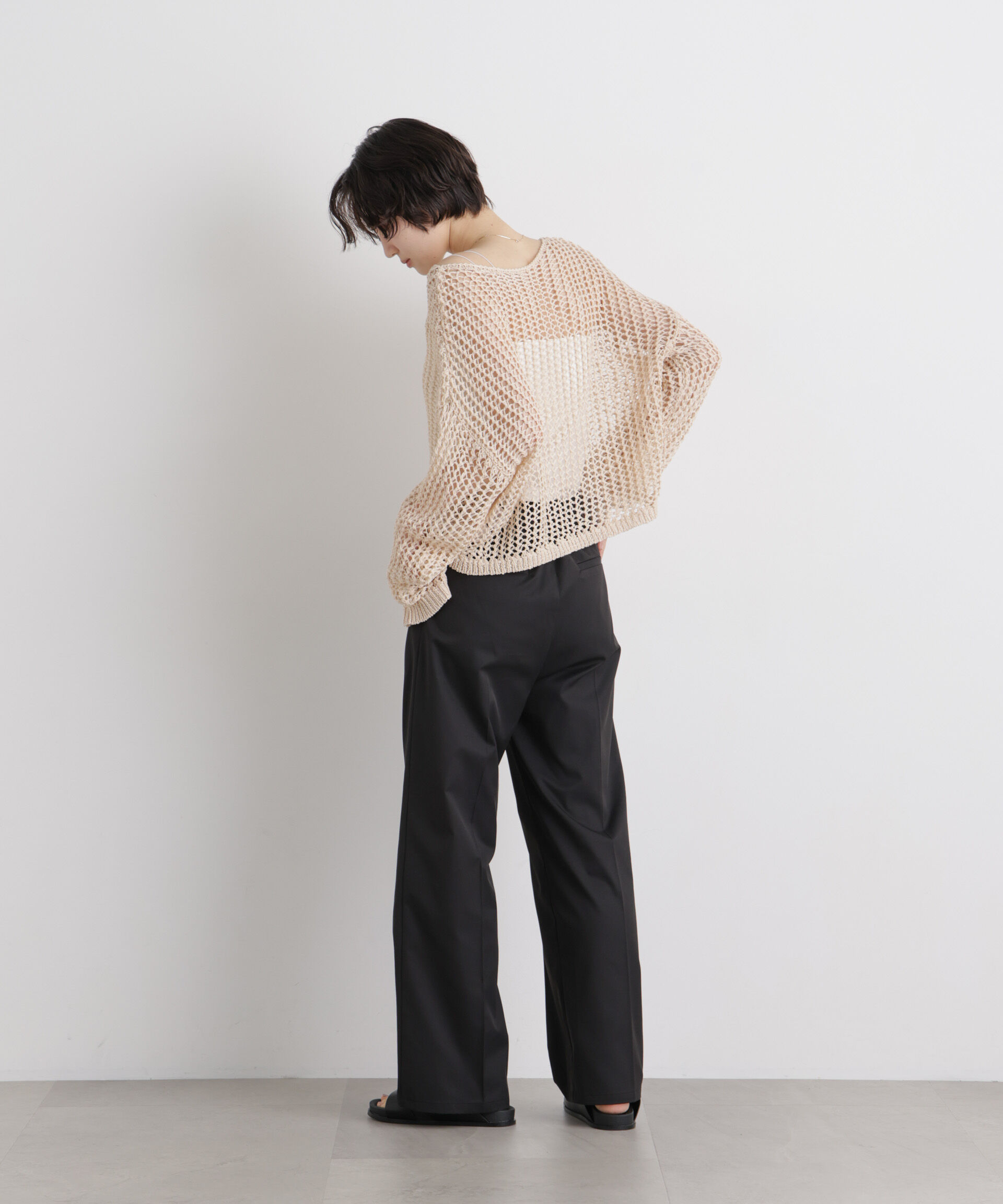 nano･universe「エバークリース加工ストレートセンタープレスパンツ」|チノ|