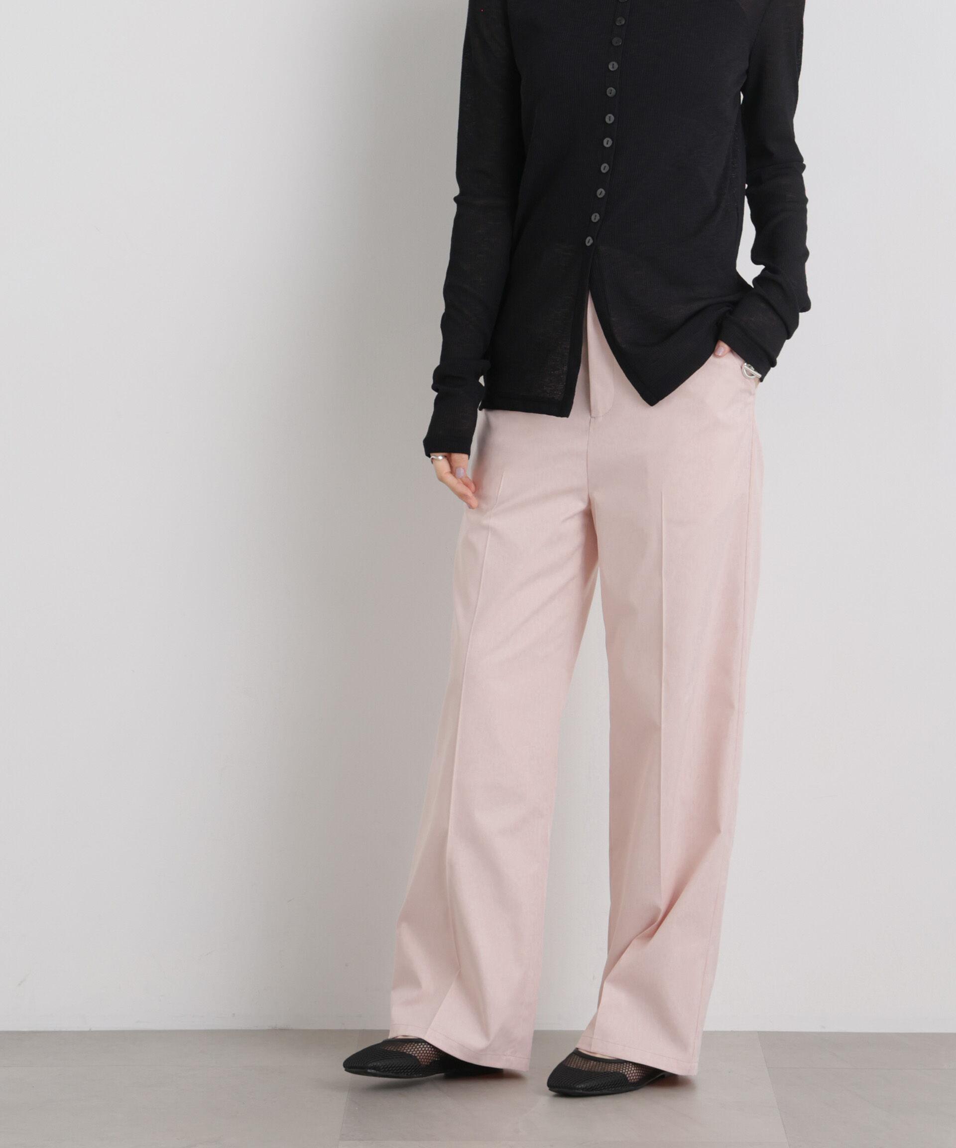 nano･universe「エバークリース加工ストレートセンタープレスパンツ」|チノ|