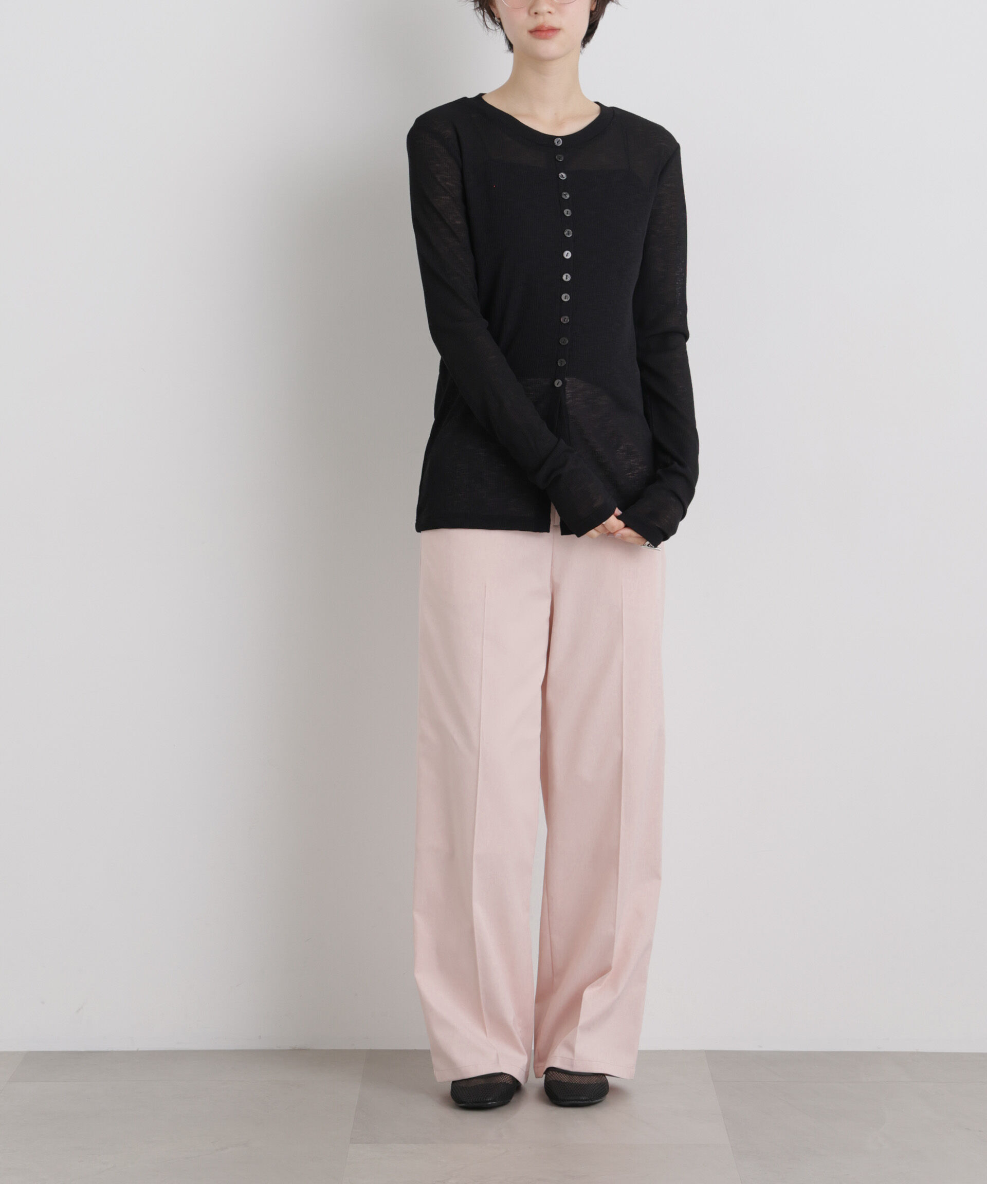 nano･universe「エバークリース加工ストレートセンタープレスパンツ」|チノ|