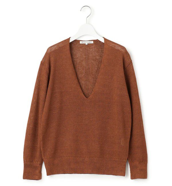 23区「【CLASSY.6月号掲載/洗える】ピュアリネンバルキー Vネックニット」|ニット・セーター|