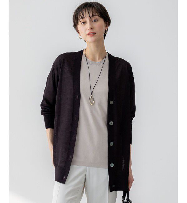 23区「【CanCam10月号掲載/CLASSY.10月号掲載】シャイニーシアー カーディガン」|カーディガン|ﾀﾞｰｸﾌﾞ