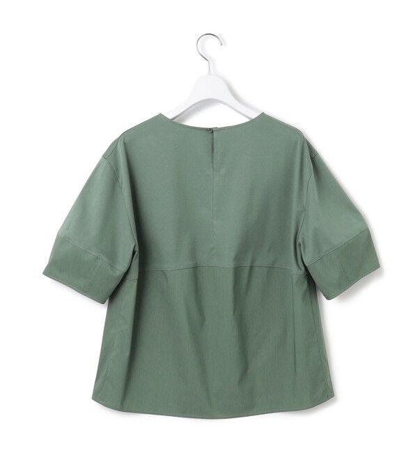 23区「【洗える】シルエットスムースコンビ バックフレア カットソー」|Tシャツ・カットソー|