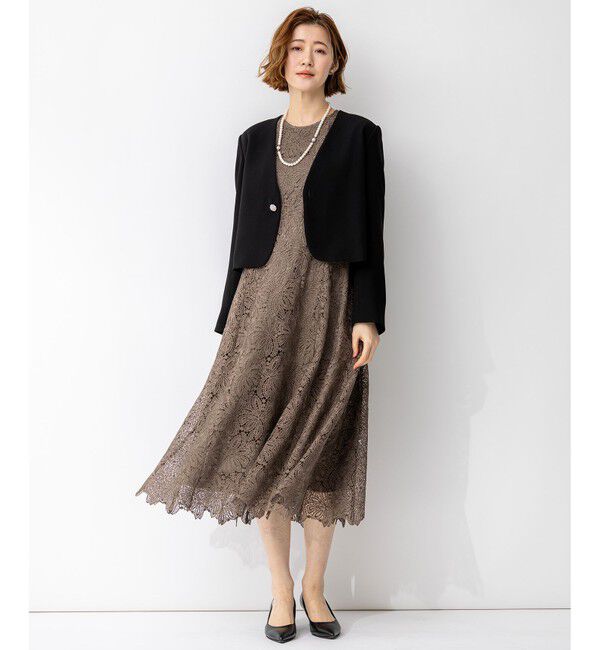 23区「【APPLAUDIR】Brocheリボンブーケレース ドレス」|ドレス|