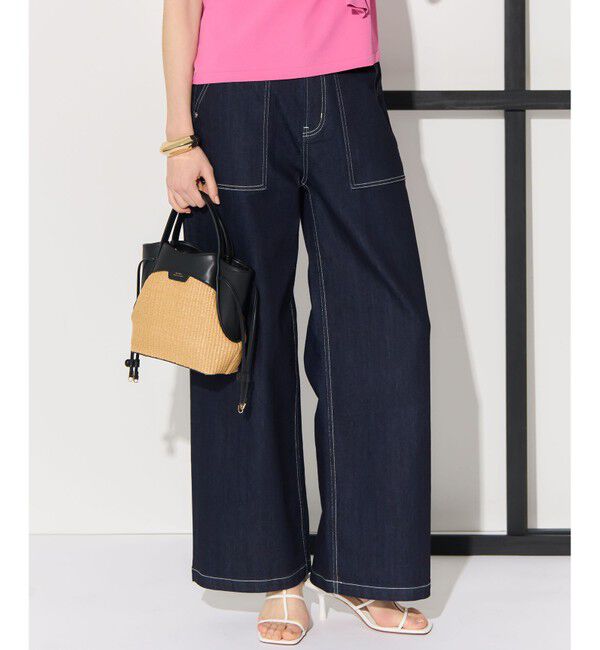 23区「【見上愛さん着用】23区 Summer DENIM ベイカーパンツ」|デニム|ネイビー系