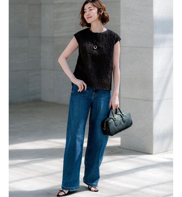 23区「コードエンブロイダリージャージー フレンチスリーブ カットソー」|Tシャツ・カットソー|