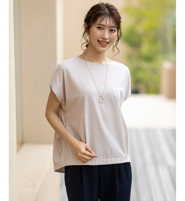 ANY SIS「【接触冷感・UVカット・洗える】ハイストレッチスムースフレンチスリーブ カットソー」|Tシャツ・カットソー|ｱｲﾎﾞﾘｰ