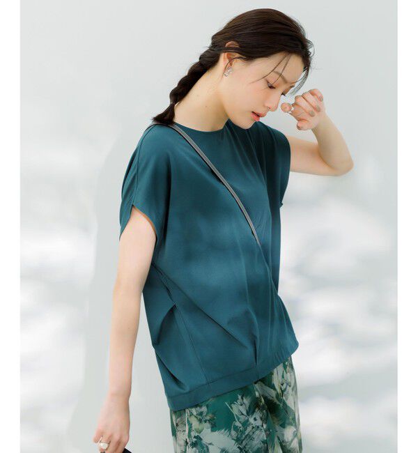 ANY SIS「【接触冷感・UVカット・洗える】ハイストレッチスムースフレンチスリーブ カットソー」|Tシャツ・カットソー|