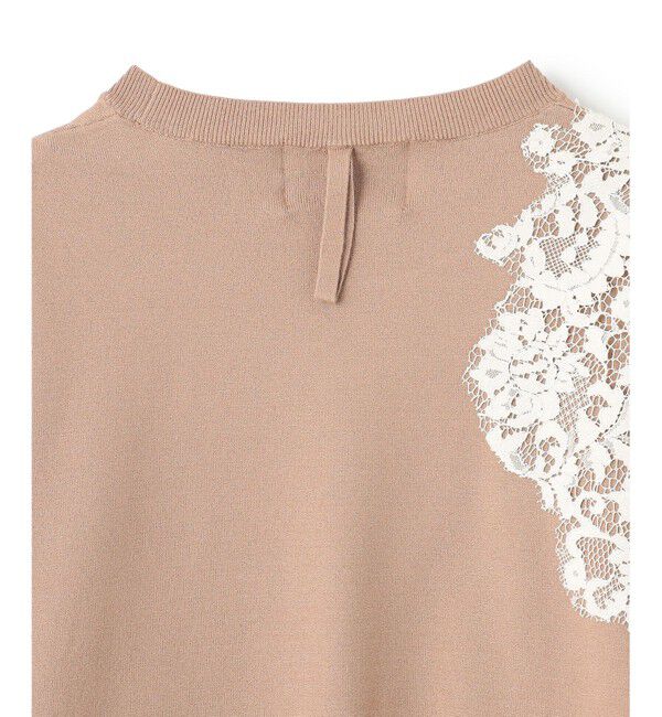 BEIGE,「【ご好評により新色追加！洗える】WILLOW / アシンメトリーレースクルーネックニット」|ニット・セーター|