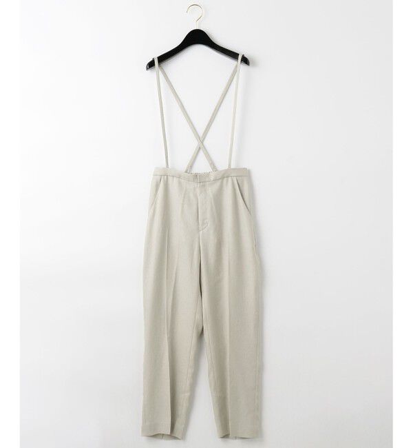  「リネンタッチテーパードパンツ」|チノ|カーキ