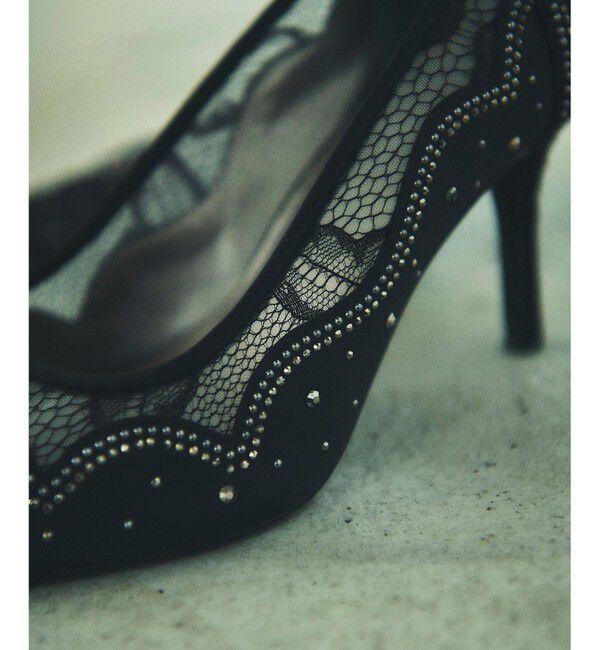 GRACE CONTINENTAL「ビジュースカラップヒール」|パンプス|