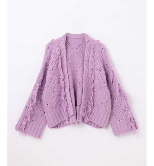 GRACE CONTINENTAL「フリンジショートニットカーディガン」|カーディガン|