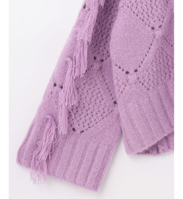 GRACE CONTINENTAL「フリンジショートニットカーディガン」|カーディガン|