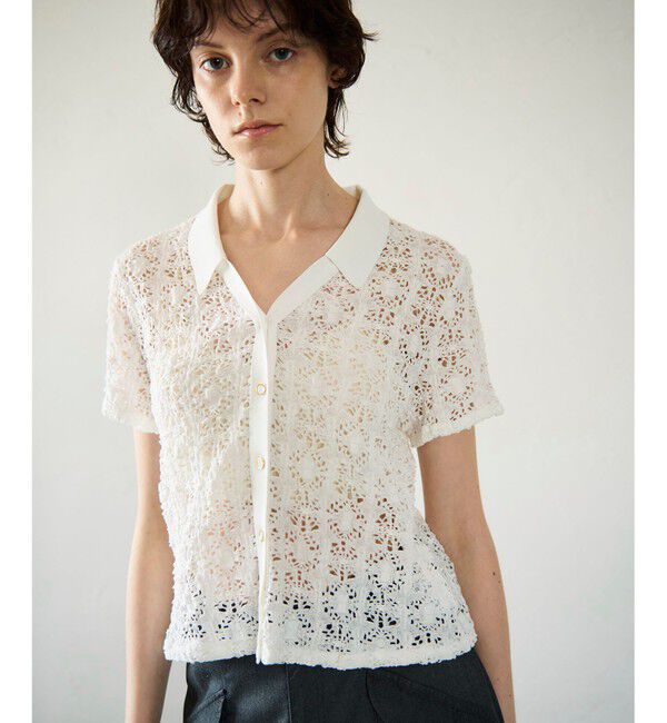 GRACE CONTINENTAL「レースカットスキッパートップ」|シャツ・ブラウス|