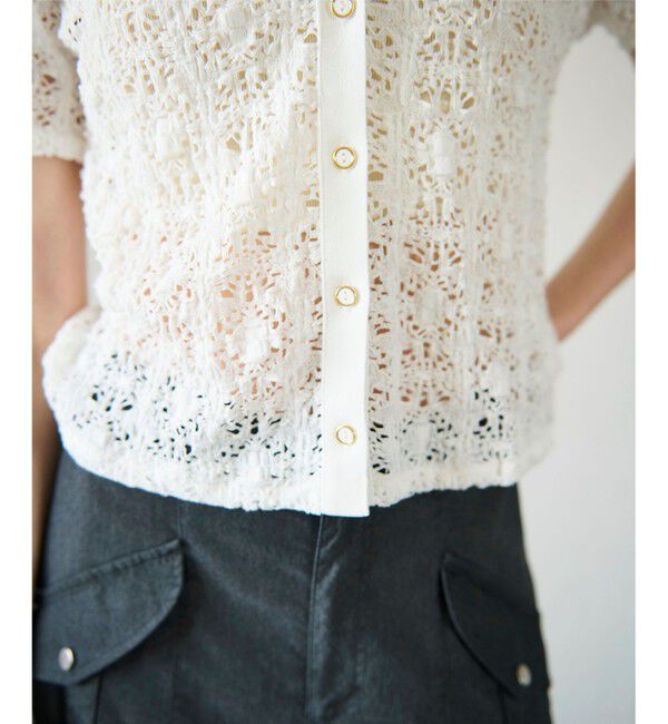 GRACE CONTINENTAL「レースカットスキッパートップ」|シャツ・ブラウス|