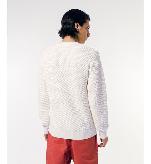 ローゲージ バスケット編み ニットクルーネックセーター（LACOSTE