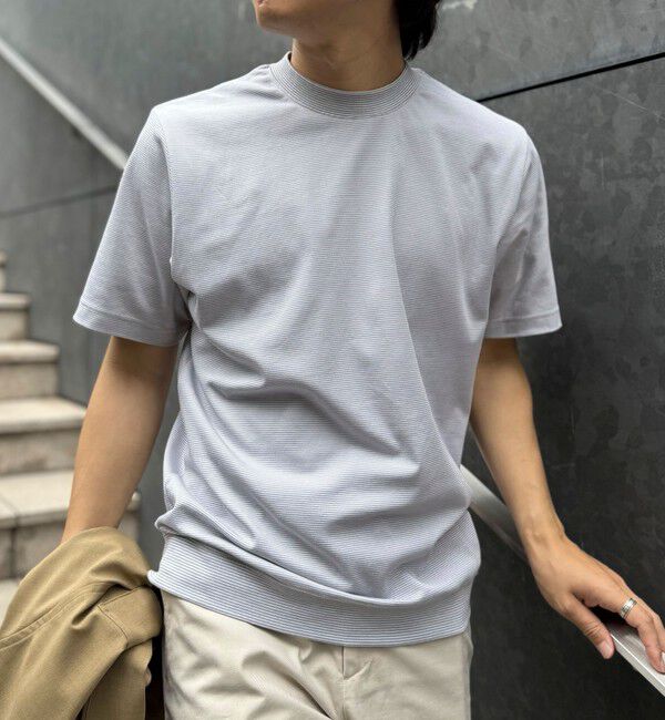 NOLLEY'S goodman「《ビジカジ対応》セミシルケットスムース ボーダードレスTシャツ 25SS」|Tシャツ・カットソー|