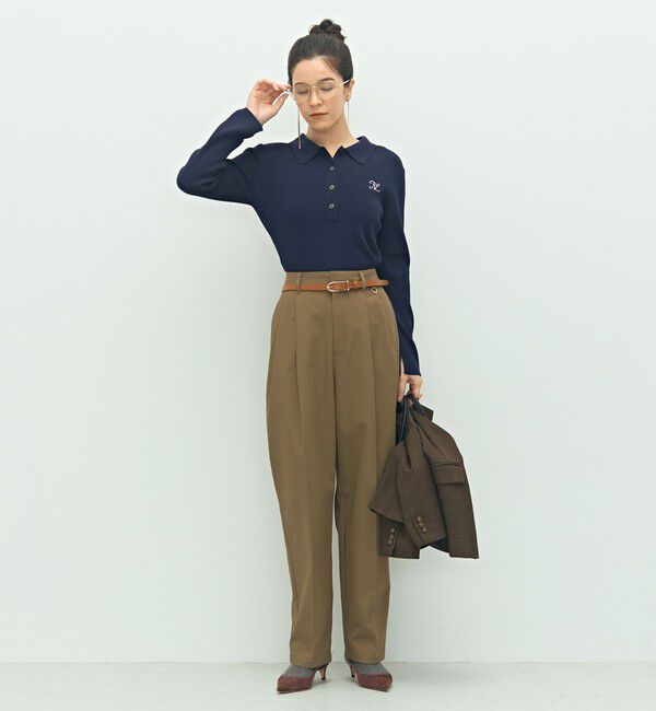 NOLLEY'S「《手洗い可能》ポロ衿リブプルオーバーニット」|ニット・セーター|