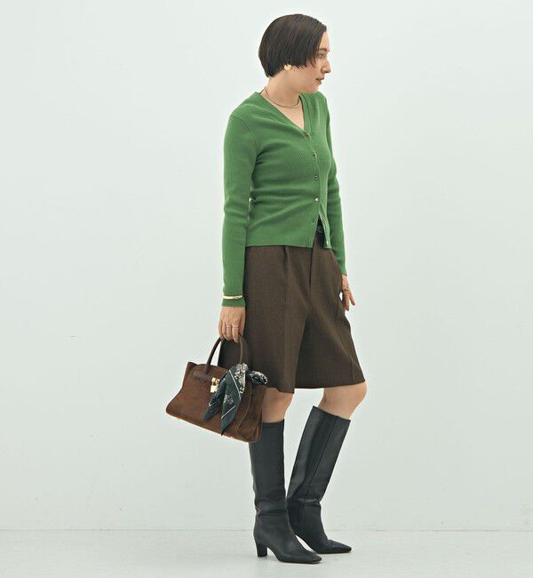 NOLLEY'S「《手洗い可能》リブ斜め柄Vネックカーディガン」|カーディガン|