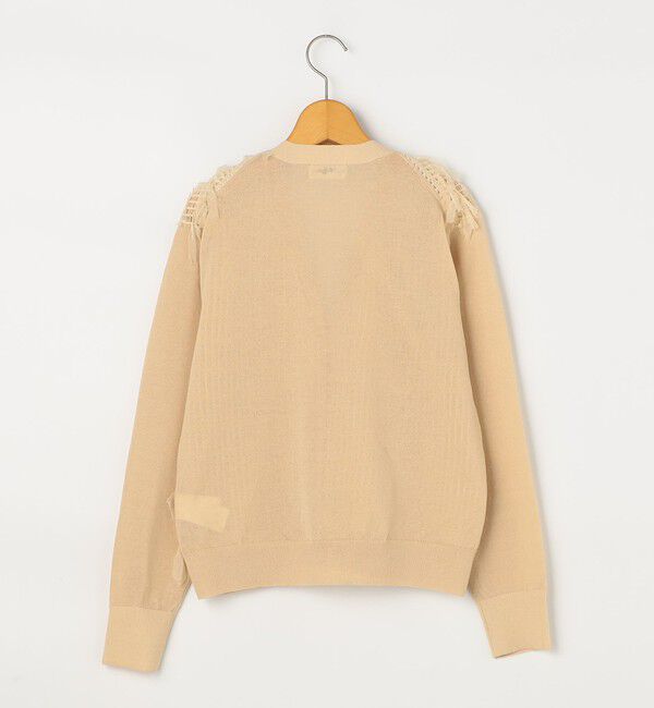 NOLLEY'S「《手洗い可能》チュールフリンジVネックカーディガン」|カーディガン|