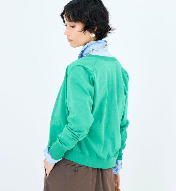 NOLLEY'S「《手洗い可能》コットンテックスクルーネックカーディガン」|カーディガン|