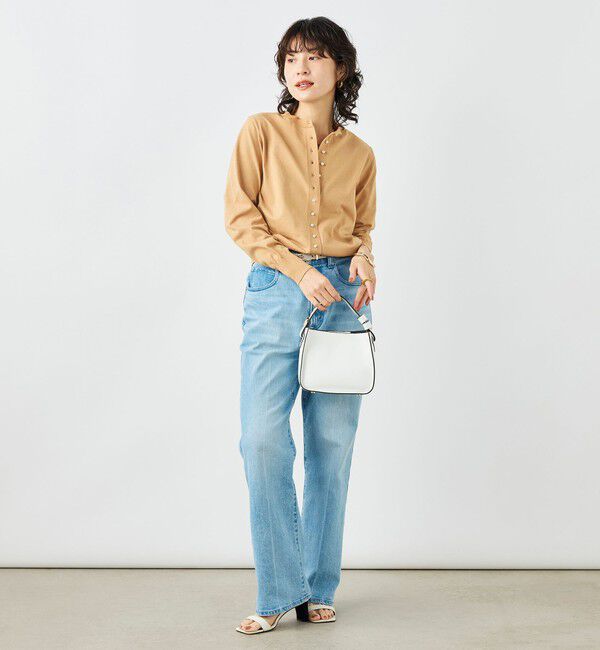 NOLLEY'S「《手洗い可能》コットンテックスクルーネックカーディガン」|カーディガン|