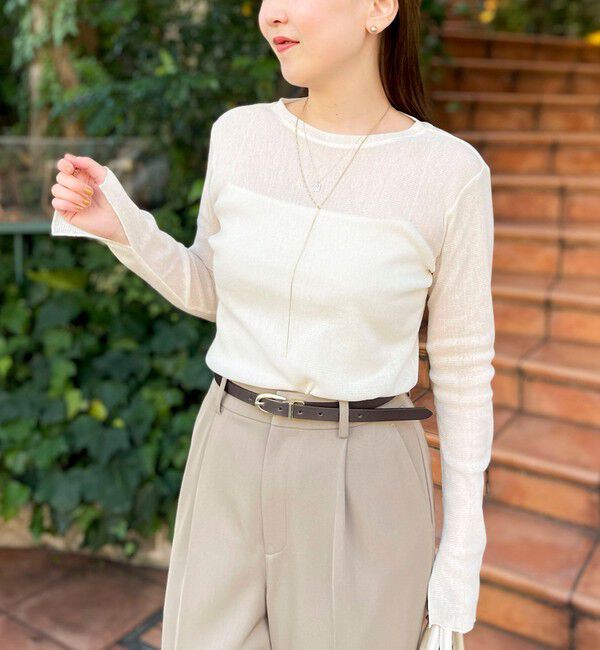 NOLLEY'S sophi「ウォッシャブルラメチュールロンＴ」|Tシャツ・カットソー|