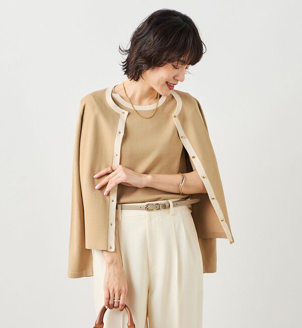 NOLLEY'S sophi「《アンサンブル対応》 《手洗い可能》マルチファンクションクルーネックカーディガン」|カーディガン|