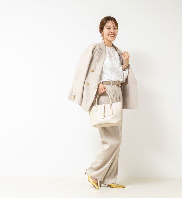 NOLLEY'S「《セットアップ対応》ウォッシャブルハイスペック麻調愛されセミワイドパンツ」|その他|