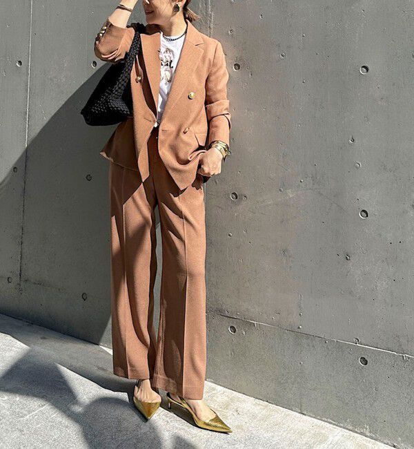 NOLLEY'S「《セットアップ対応》ウォッシャブルハイスペック麻調愛されセミワイドパンツ」|その他|