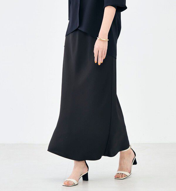 NOLLEY'S sophi「ウォッシャブルダブルサテンナロースカート」|フレア|