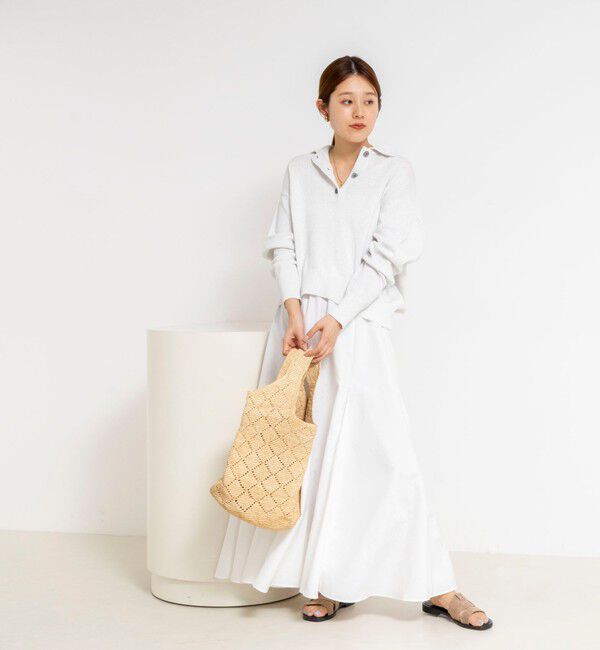 NOLLEY'S「《手洗い可能》ギマコットンポロ襟プルオーバー」|ニット・セーター|