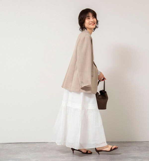 NOLLEY'S sophi「【MARILYN MOON】sheer starched cotton lace tieredスカート」|フレア|