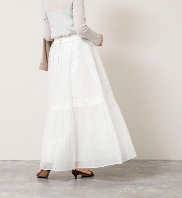 NOLLEY'S sophi「【MARILYN MOON】sheer starched cotton lace tieredスカート」|フレア|