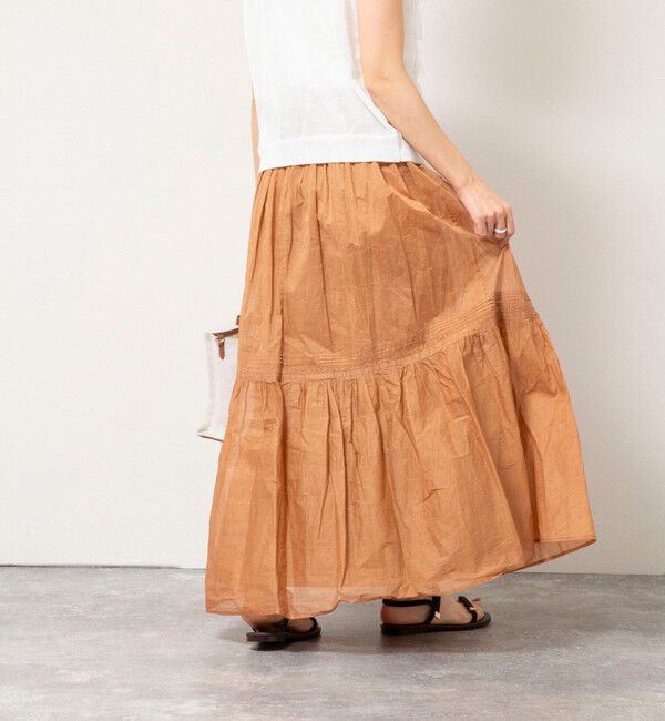 NOLLEY'S sophi「【MARILYN MOON】sheer starched cotton lace tieredスカート」|フレア|