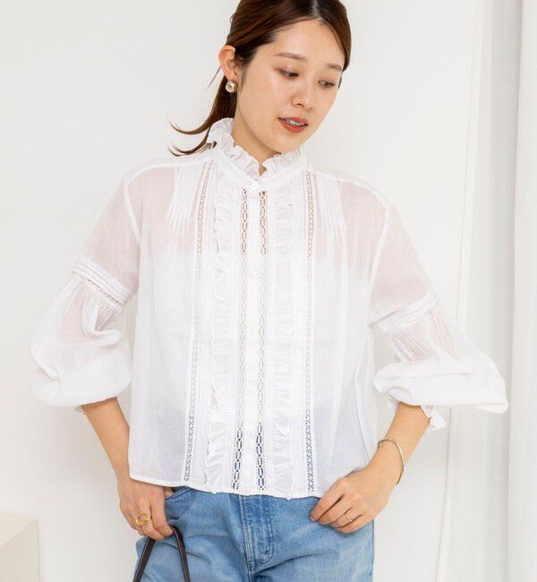 NOLLEY'S sophi「【MARILYN MOON】sheer starched cotton lace frilled ブラウス」|シャツ・ブラウス|