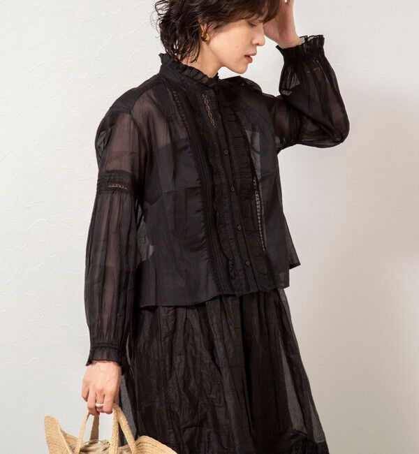 NOLLEY'S sophi「【MARILYN MOON】sheer starched cotton lace frilled ブラウス」|シャツ・ブラウス|