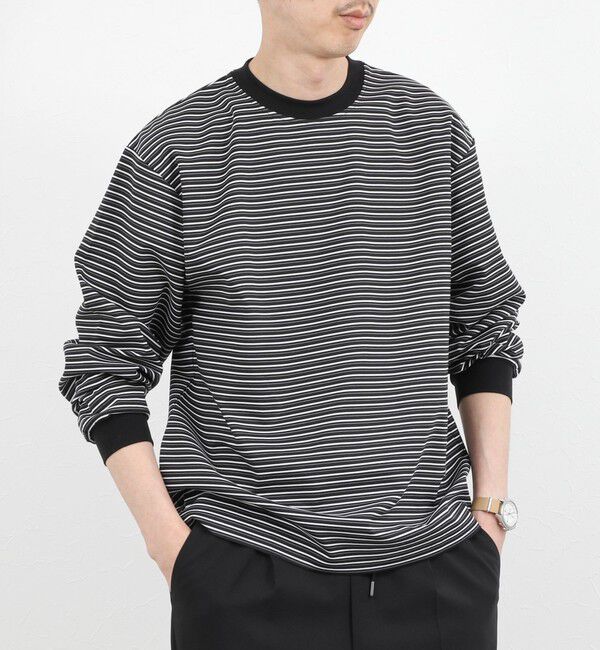 NOLLEY'S goodman「シルケットボーダーロンＴ 26SS」|Tシャツ・カットソー|ブラック系その他