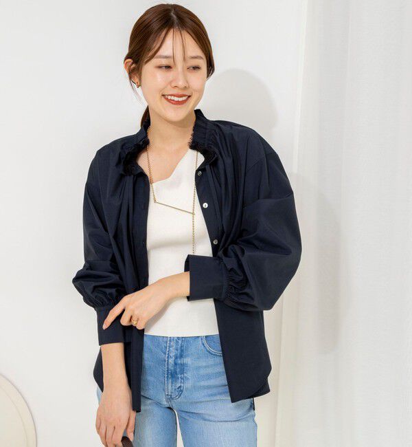 NOLLEY'S「ウォッシャブルフリル襟ブラウス」|シャツ・ブラウス|