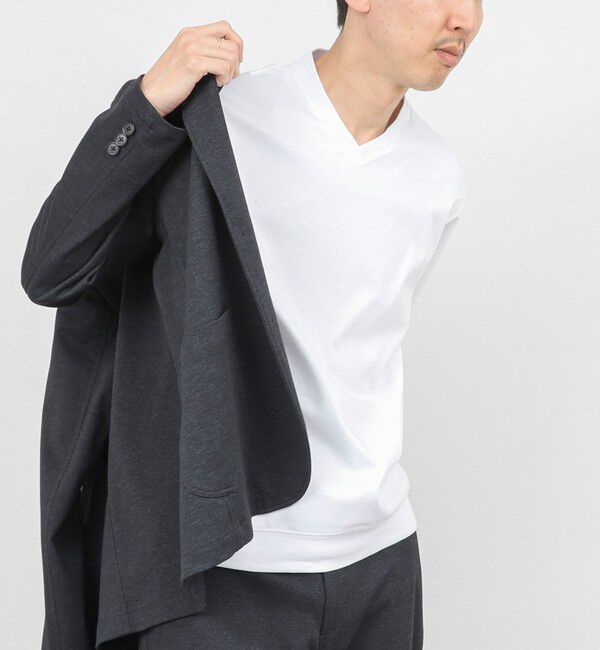 NOLLEY'S goodman「《ビジカジ対応》シルケットスムース VネックドレスTシャツ 26SS」|Tシャツ・カットソー|ホワイト