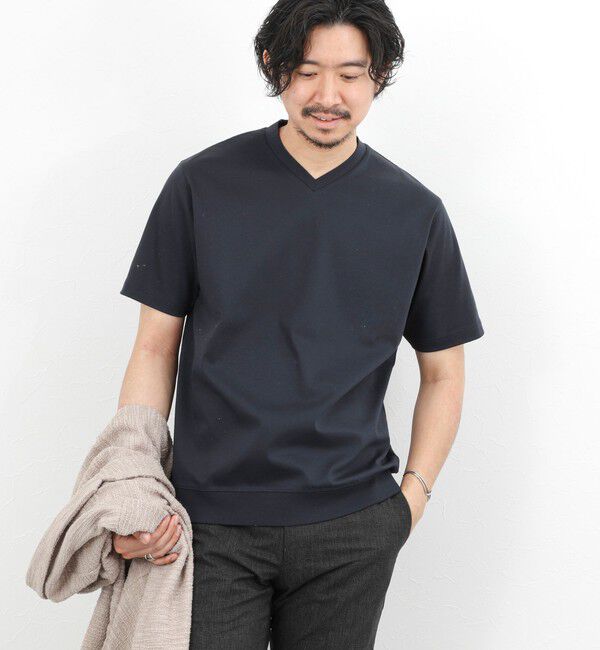 NOLLEY'S goodman「《ビジカジ対応》シルケットスムース VネックドレスTシャツ 26SS」|Tシャツ・カットソー|