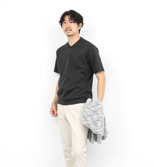 NOLLEY'S goodman「《ビジカジ対応》シルケットスムース VネックドレスTシャツ 26SS」|Tシャツ・カットソー|